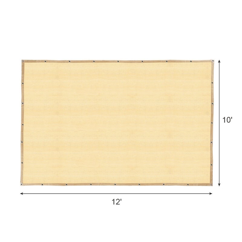 Shatex 90% Shade Fabric 10x 12ft Sun Shade Cloth with Grommets for Pergola Cover Canopy Wheat, 12 Bungee Balls - Image 4